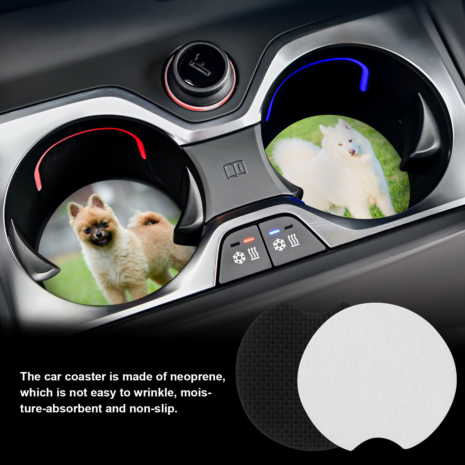 Coaster Sublimation Blank - 36Pcs Sublimation Car Cup Coasters Round