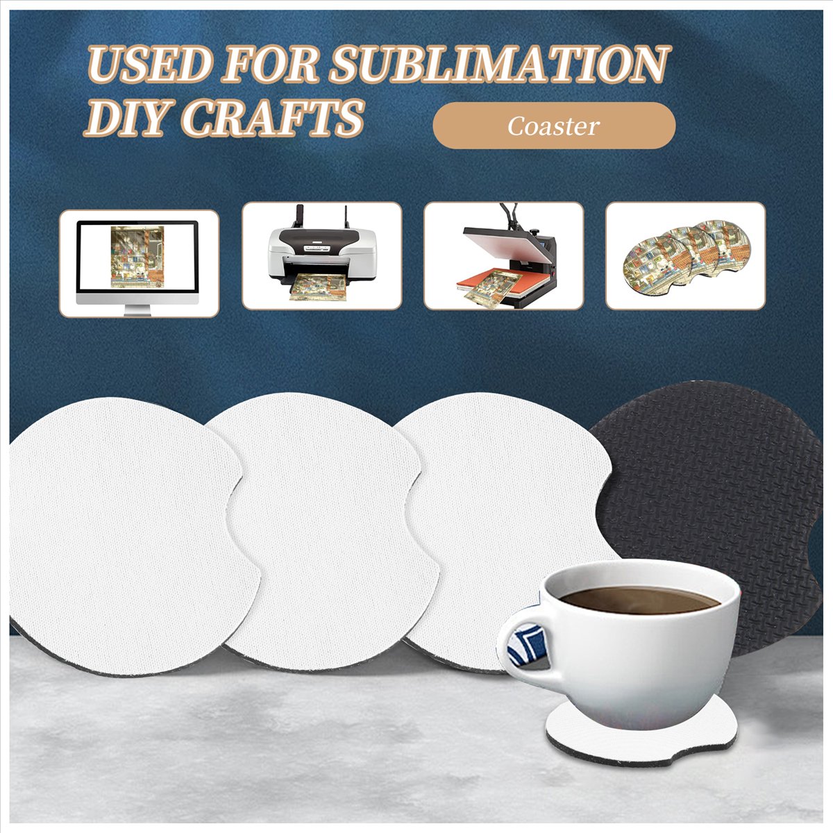AA83 100 Pcs of Sublimation Bl - Coaster Sublimation Blank ulasan dan harga