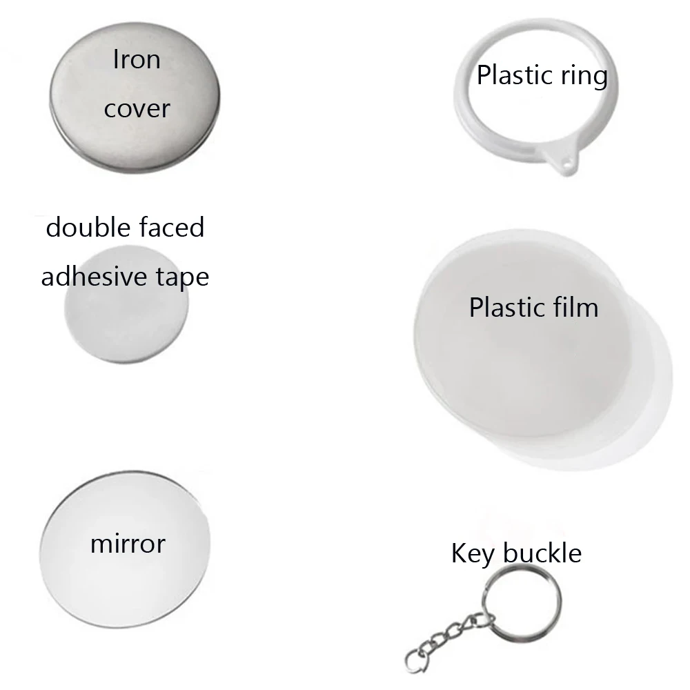 New 100PCS Key Ring Mirror Bla - Button Badge Blank ulasan dan harga