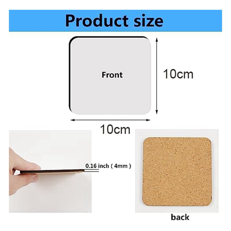 12 Pcs Sublimation Square Coas - Coaster Sublimation Blank ulasan dan harga